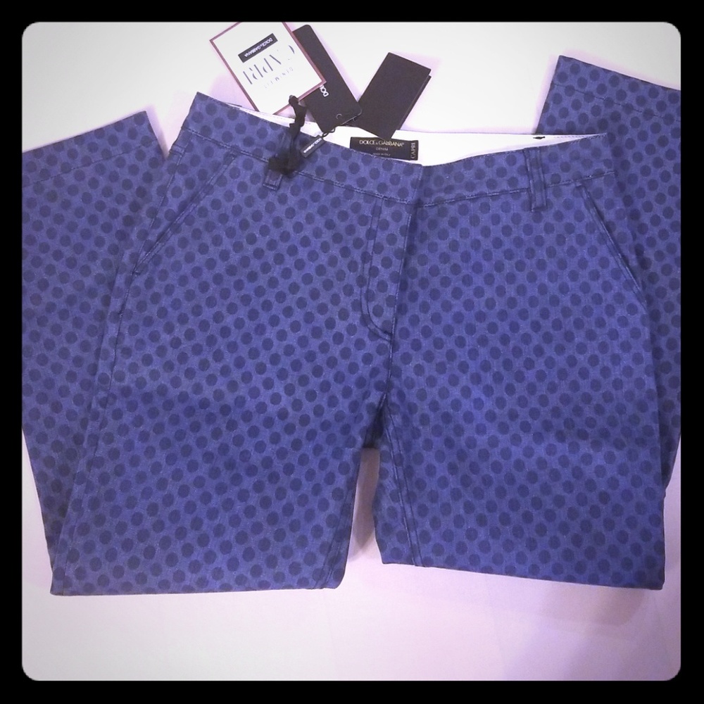 NWT Dolce & Gabbana polka dots Capri Jean pant